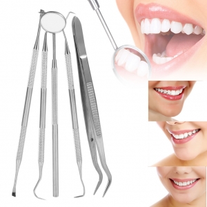 5pcs/set Hygiene Dental Oral Tooth Care Mouth Scaler Mirror Sickle Hand Tools ES